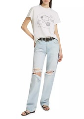 Re/Done Loose Long High-Rise Distressed Wide Jeans