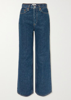 Re/Done Net Sustain 70s Ultra High Rise Wide Leg Frayed Jeans