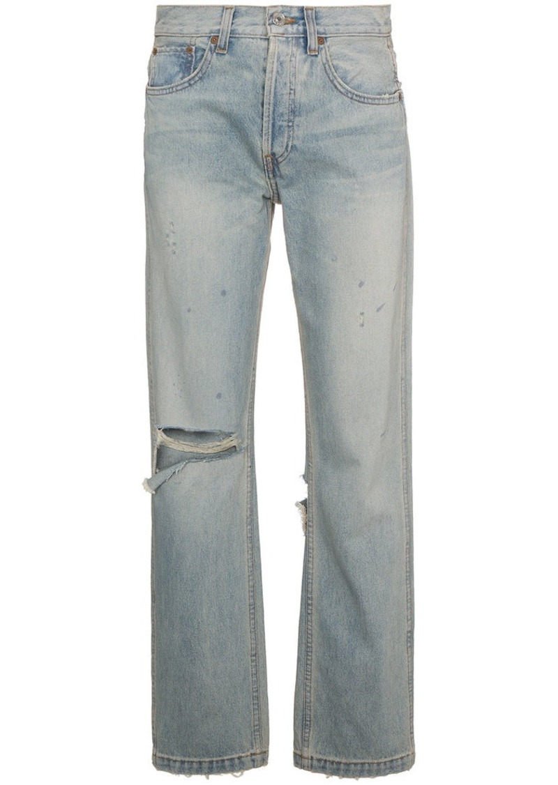 Re/Done oversized distressed straight cut jeans