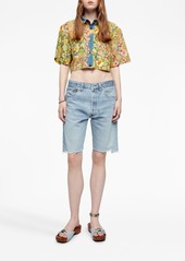 Re/Done patchwork-design cropped shirt