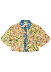 Re/Done patchwork-design cropped shirt