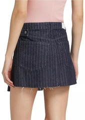 Re/Done Pinstripe Denim Tennis Wrap Skirt