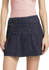 Re/Done Pinstripe Denim Tennis Wrap Skirt