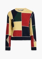 RE/DONE - 60s patchwork-effect wool and cotton-blend sweater - Red - XS