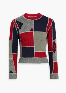 RE/DONE - 60s patchwork-effect wool and cotton-blend sweater - Red - XS