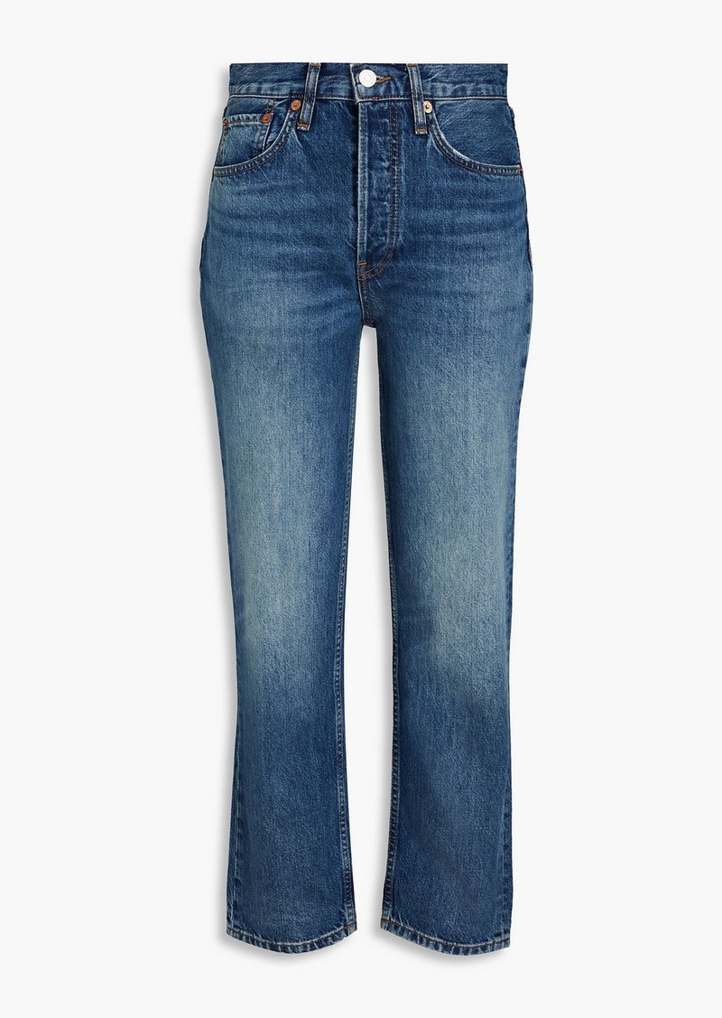 RE/DONE - 70s cropped high-rise slim-leg jeans - Blue - 24