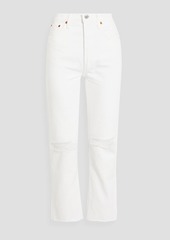 RE/DONE - 70s distressed high-rise straight-leg jeans - White - 29