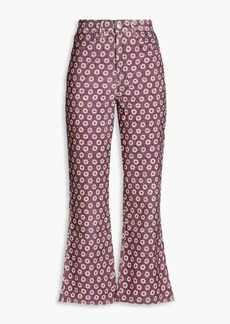 RE/DONE - 70s floral-print cotton-corduroy kick-flare pants - Purple - 25