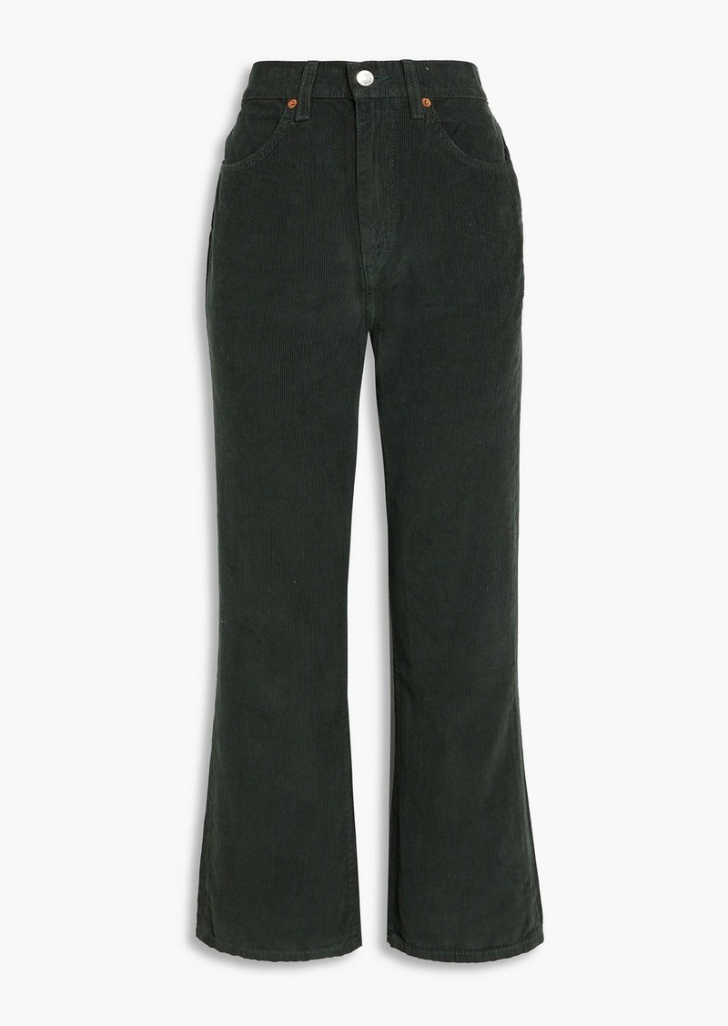 RE/DONE - 70s Loose Flare cotton-corduroy flared pants - Green - 25