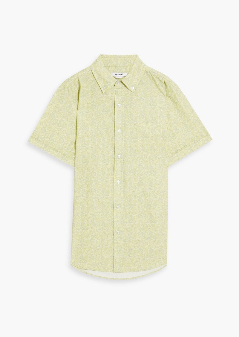 RE/DONE - 70s paisley-print cotton-poplin shirt - Green - XS