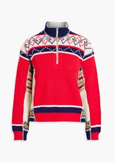 RE/DONE - 80s patchwork-effect Fair Isle knitted half-zip sweater - Red - XS