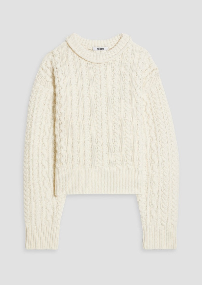 RE/DONE - Cable-knit wool sweater - White - M