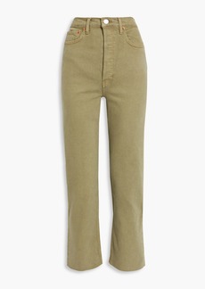 RE/DONE - Cropped high-rise straight-leg jeans - Green - 24