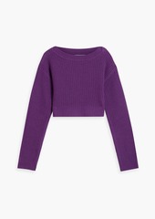 RE/DONE - Cropped ribbed wool sweater - Purple - S