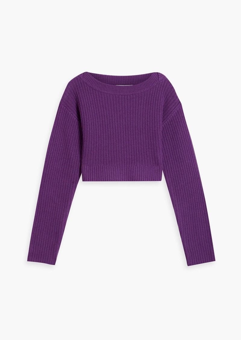 RE/DONE - Cropped ribbed wool sweater - Purple - S