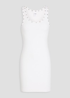 RE/DONE - Eyelet-embellished ribbed stretch cotton-jersey mini dress - White - XS
