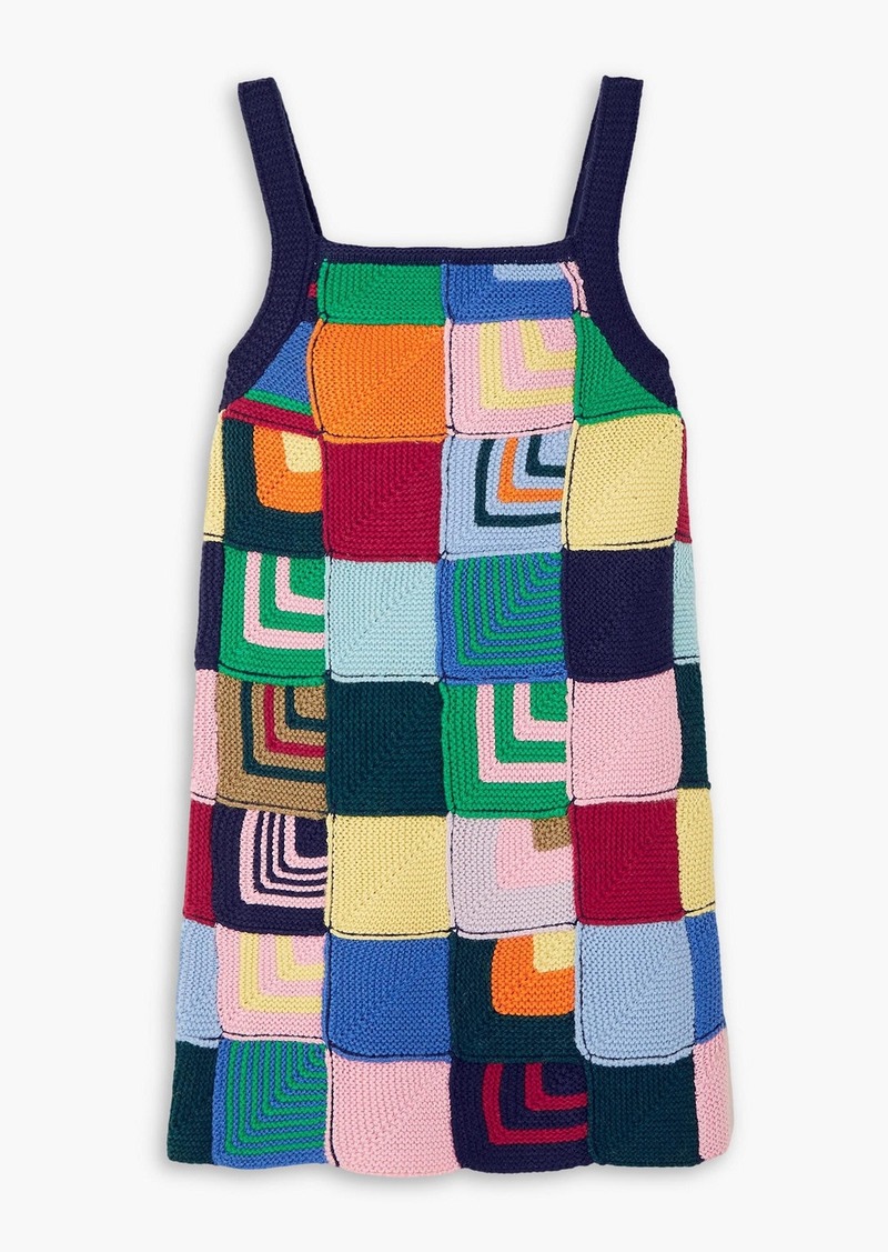 RE/DONE - Patchwork crochet-knit mini dress - Multicolor - XS