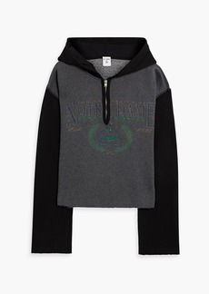 RE/DONE - Printed cotton-fleece half-zip hoodie - Gray - XS/S