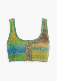 RE/DONE - Striped brushed knitted bra top - Green - S