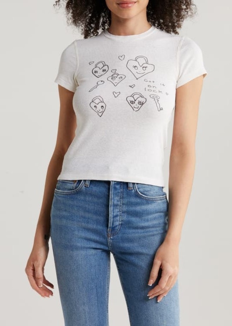 Re/Done '90s Hearts Cotton Baby Tee