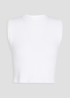 RE/DONE BY HANES - Cropped ribbed hemp-blend jersey tank - White - XS