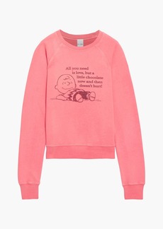 RE/DONE BY HANES - Printed cotton-fleece sweatshirt - Pink - XS
