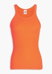 RE/DONE BY HANES - Ribbed cotton-jersey tank - Orange - S