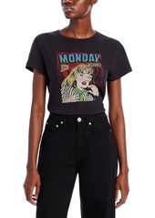Re/Done Classic Monday Again Graphic Print Tee