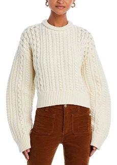 Re/Done Crewneck Cable Knit Sweater