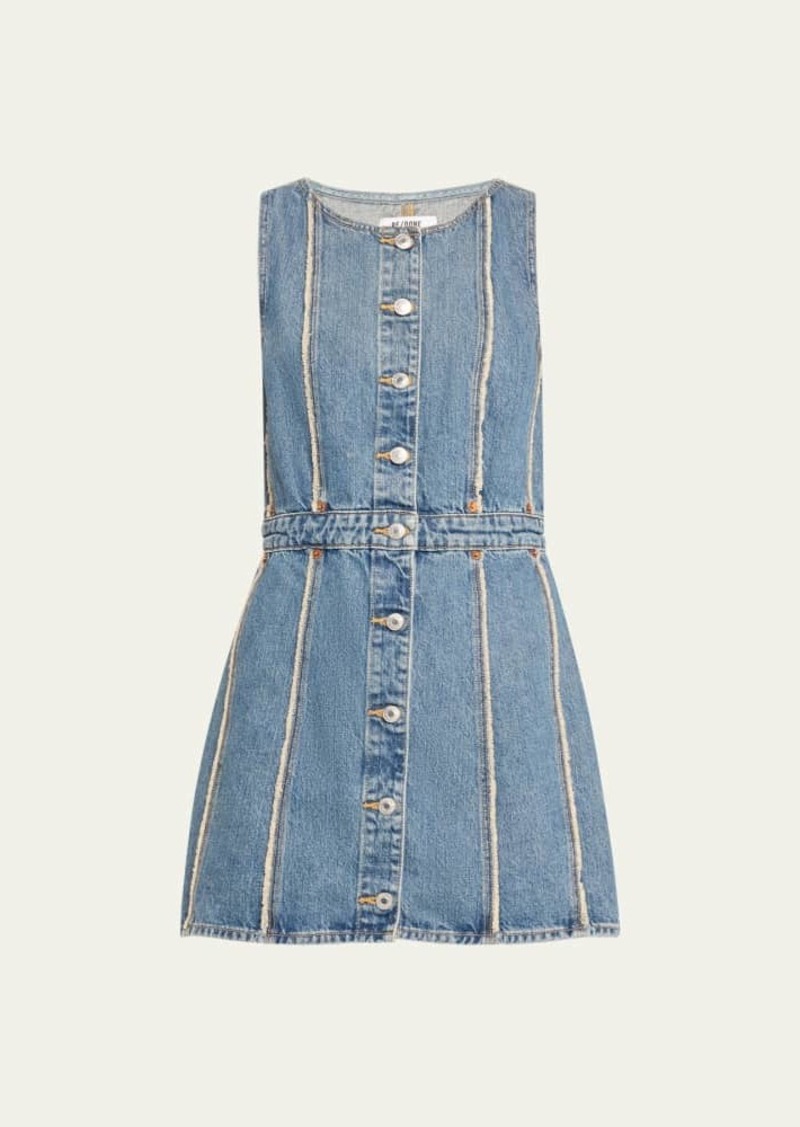 RE/DONE Frayed Denim Mini Dress