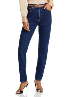 Re/Done High Rise Skinny Jeans in Dark Rinse