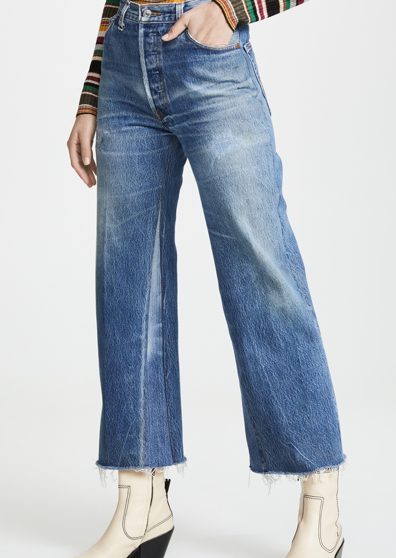 RE/DONE High Rise Wide Leg Crop Jeans