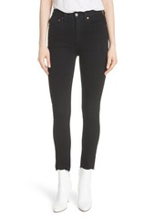 Re/Done High Waist Stretch Ankle Jeans in Black at Nordstrom