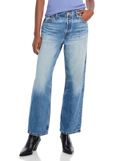Re/Done Loose High Rise Cropped Straight Jeans in Vintage Flow