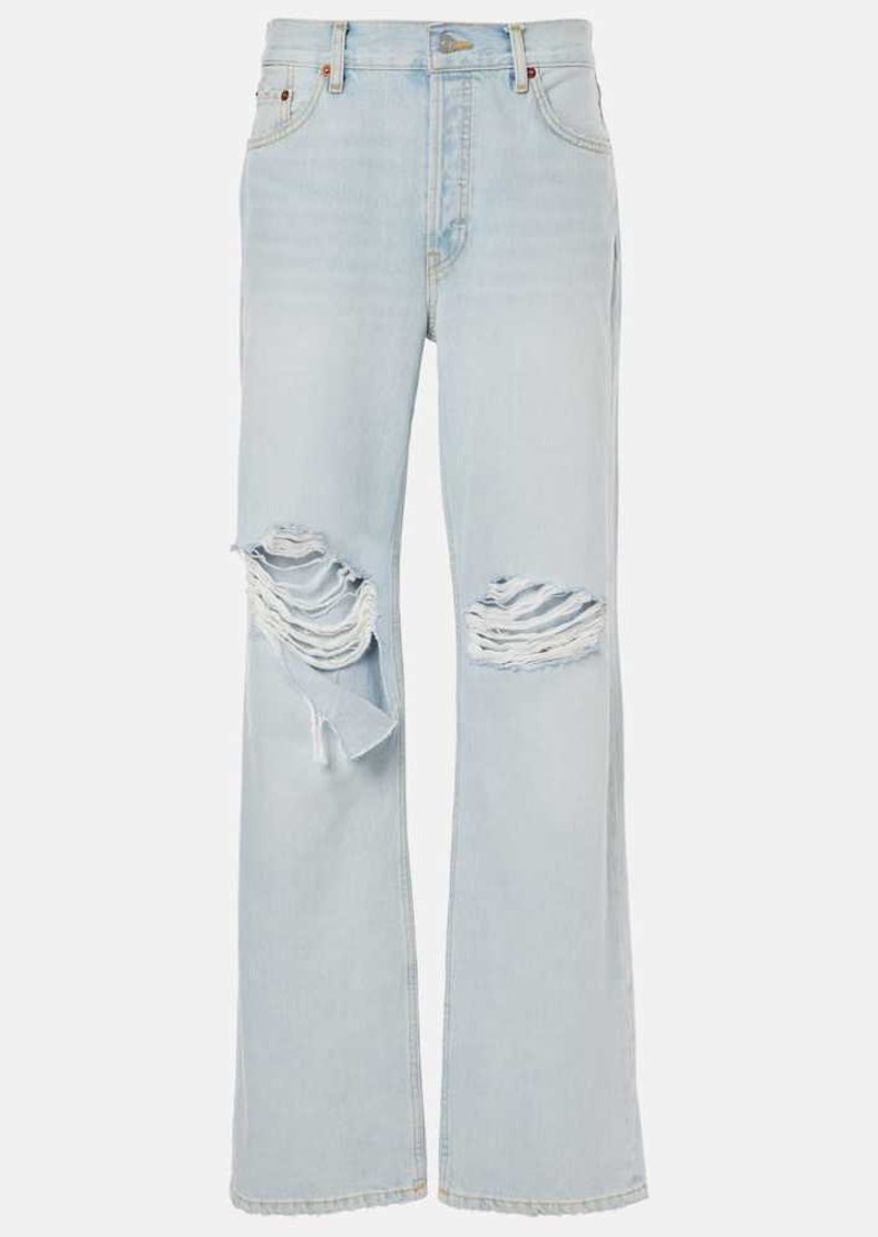 Re/Done Loose Long distressed straight jeans