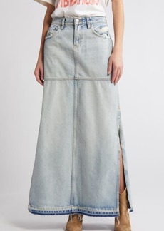 Re/Done Mid Rise Organic Cotton Denim Maxi Skirt