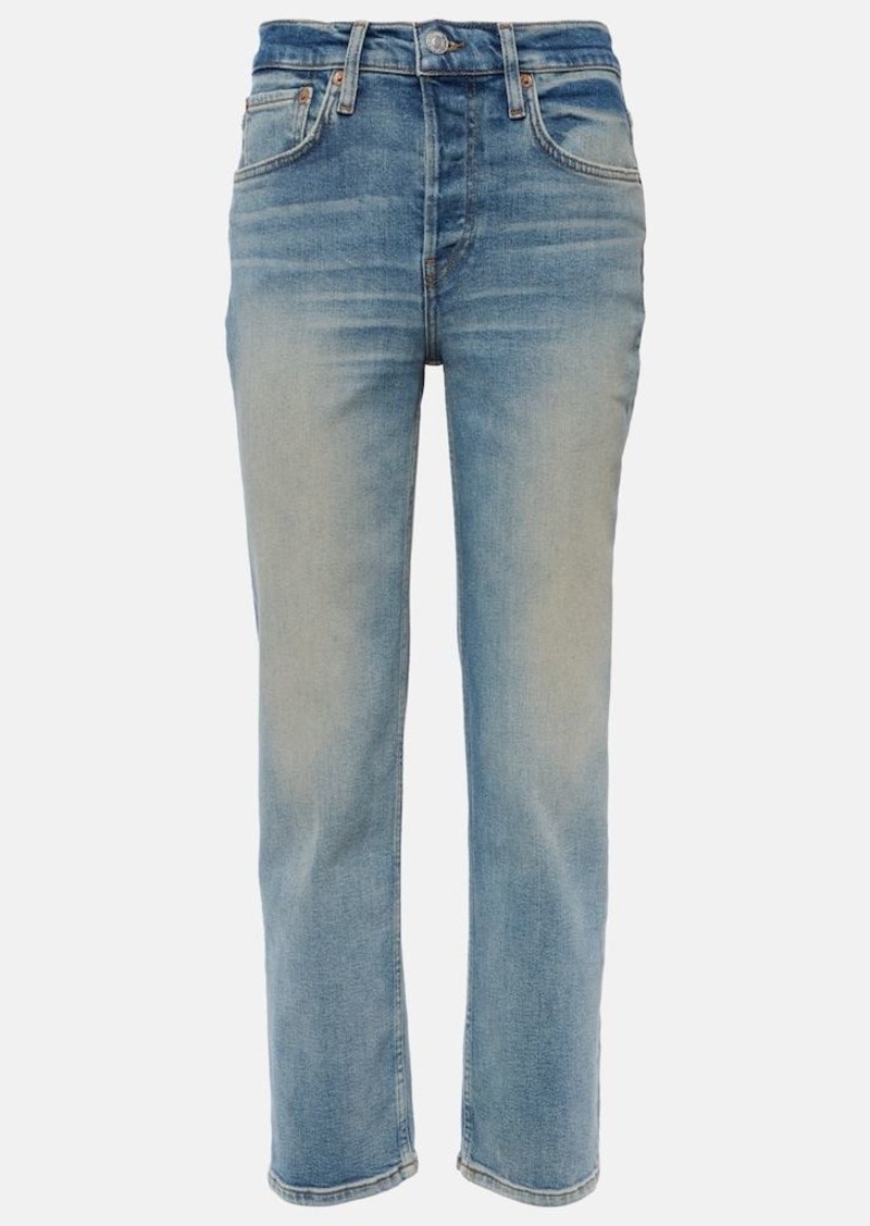 Re/Done Mid Rise Stove Pipe straight jeans