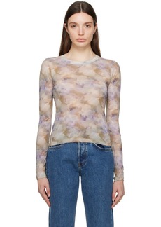 Re/Done Multicolor Sheer Long Sleeve T-Shirt
