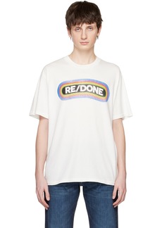 Re/Done Off-White Loose Rainbow T-Shirt