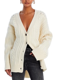 Re/Done Oversized Cable Knit Wool Cardigan