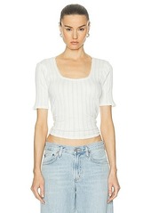 RE/DONE Pointelle Scoop Neck Tee