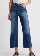 Re/Done Raw Hem High Waist Ankle Wide Leg Jeans