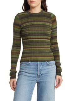 Re/Done Space Dye Stripe Rib Wool Sweater