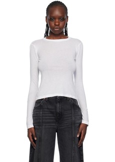 Re/Done White Hanes Edition Long Sleeve T-Shirt