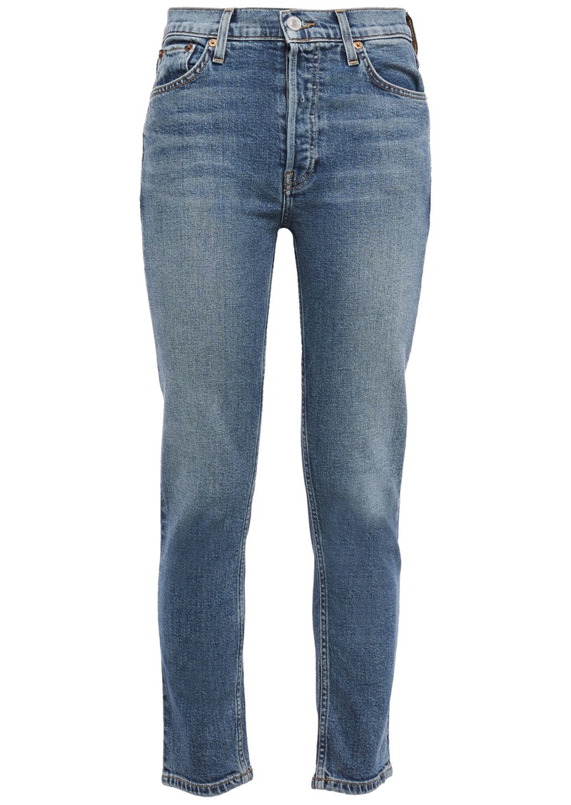high rise slim leg jeans