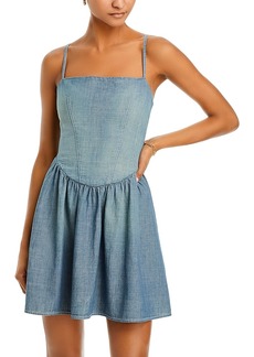 Re/Done & Pamela Anderson Gathered Chambray Dress