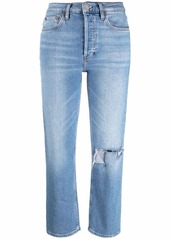 Re/Done ripped detailing straight-leg jeans