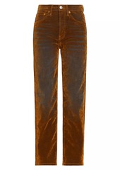 Re/Done Stovepipe Velvet Distressed Jeans