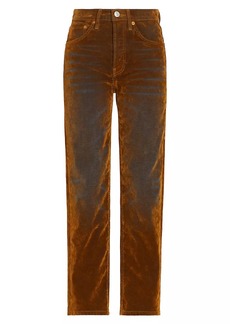 Re/Done Stovepipe Velvet Distressed Jeans