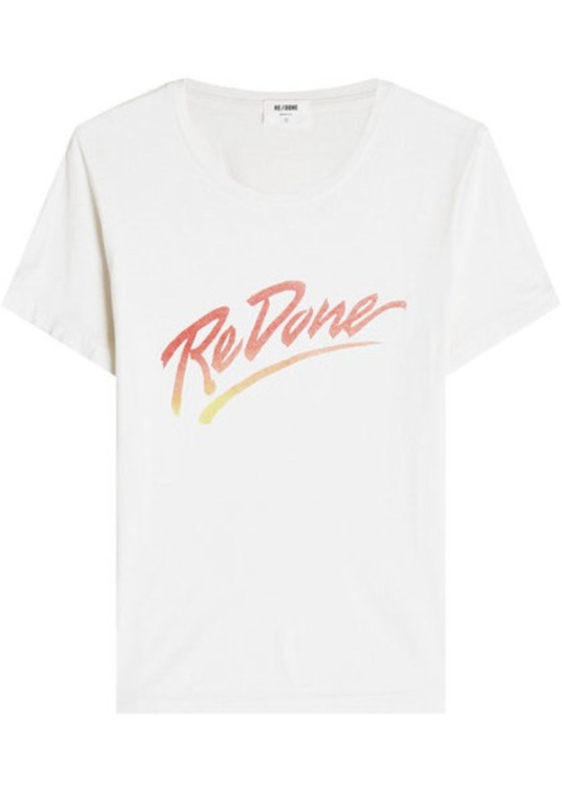 Re/Done The Classic Tee Printed Cotton T-Shirt